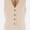 Women ALBERTO BIANI single-breasted vest in linen and viscose fabric