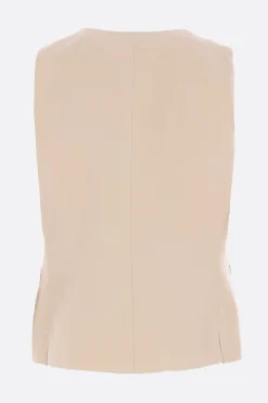 Women ALBERTO BIANI single-breasted vest in linen and viscose fabric