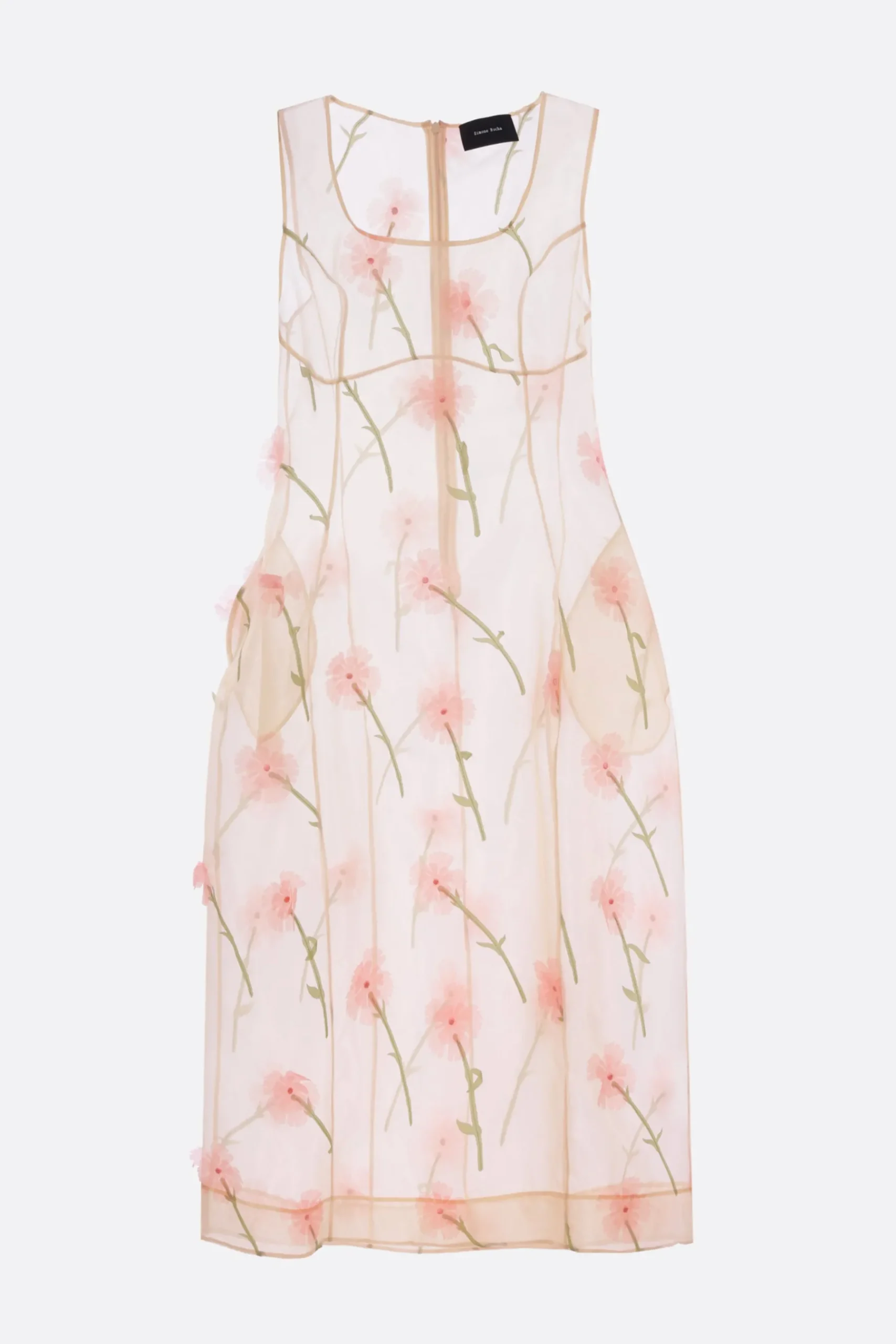 Women SIMONE ROCHA sleeveless dress in embroidered organza