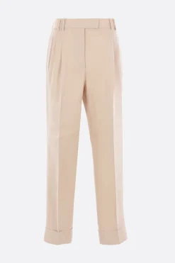 Women ALBERTO BIANI slim-fit trousers in linen and viscose