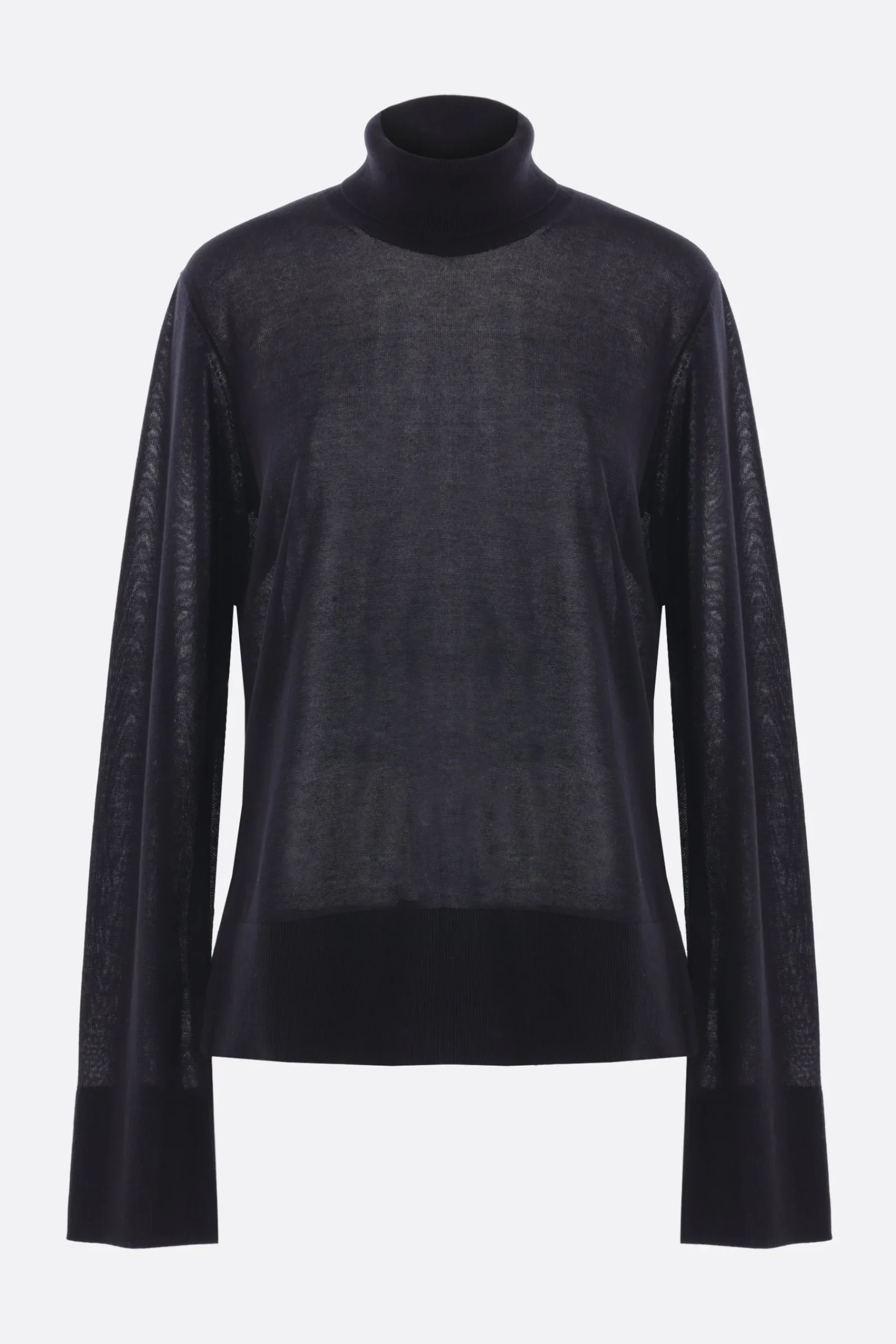 Women TOTEME slit sleeve turtleneck in lyocell and cashmere blend