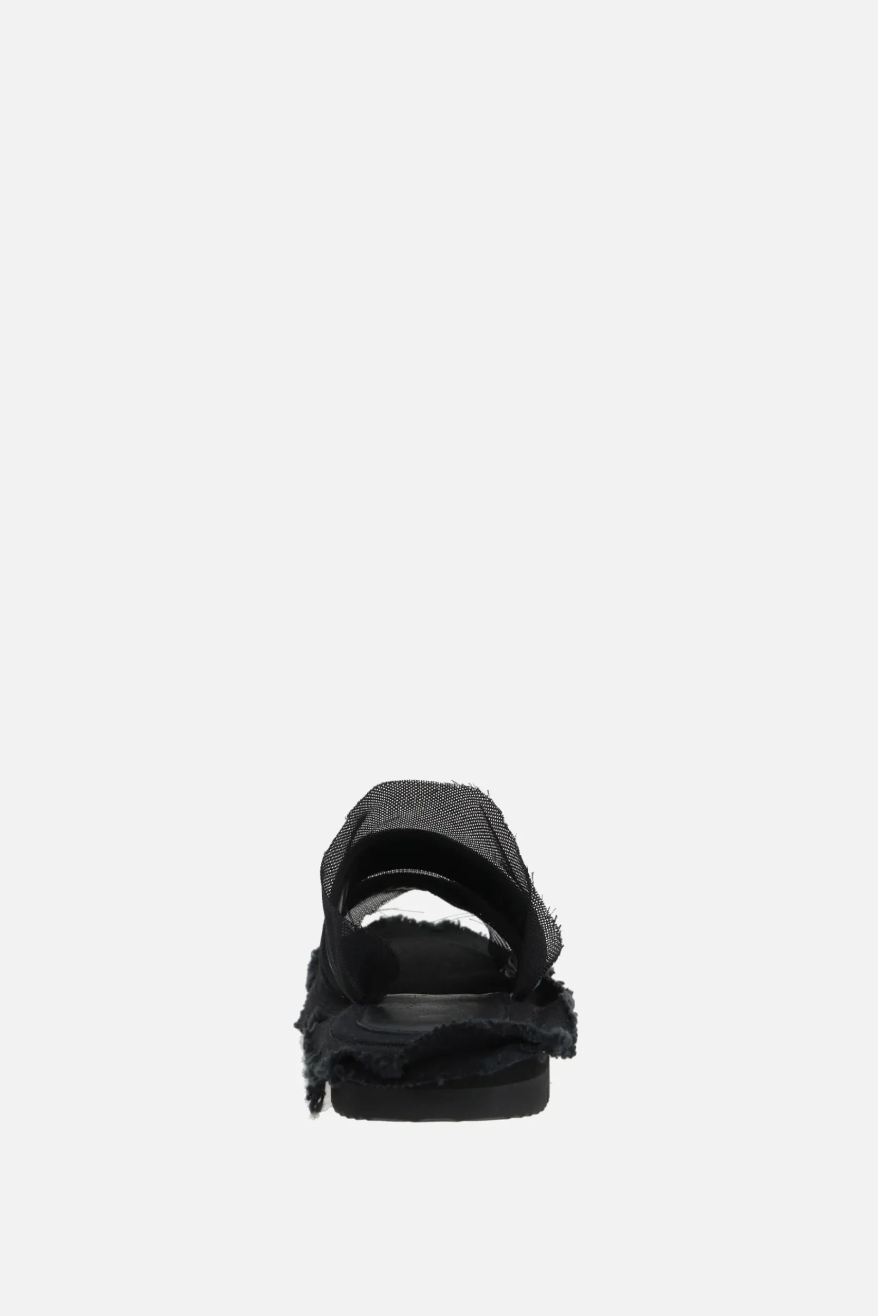 Women YOHJI YAMAMOTO smooth leather and mesh slide sandals