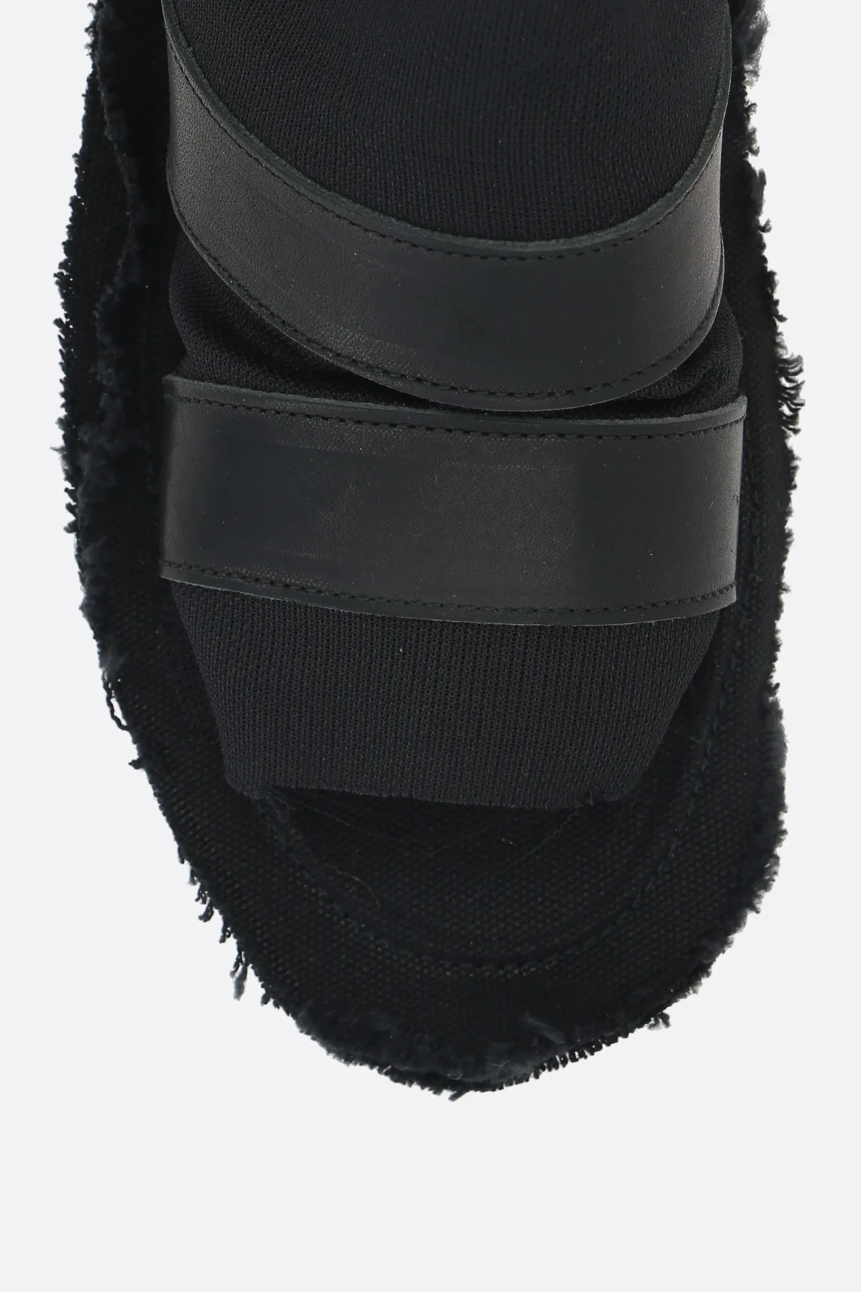Women YOHJI YAMAMOTO smooth leather and mesh slide sandals