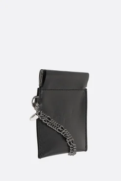Women DISCORD YOHJI YAMAMOTO smooth leather coin purse with chain