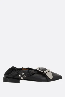 Women TOGA PULLA smooth leather cross strap ballerinas
