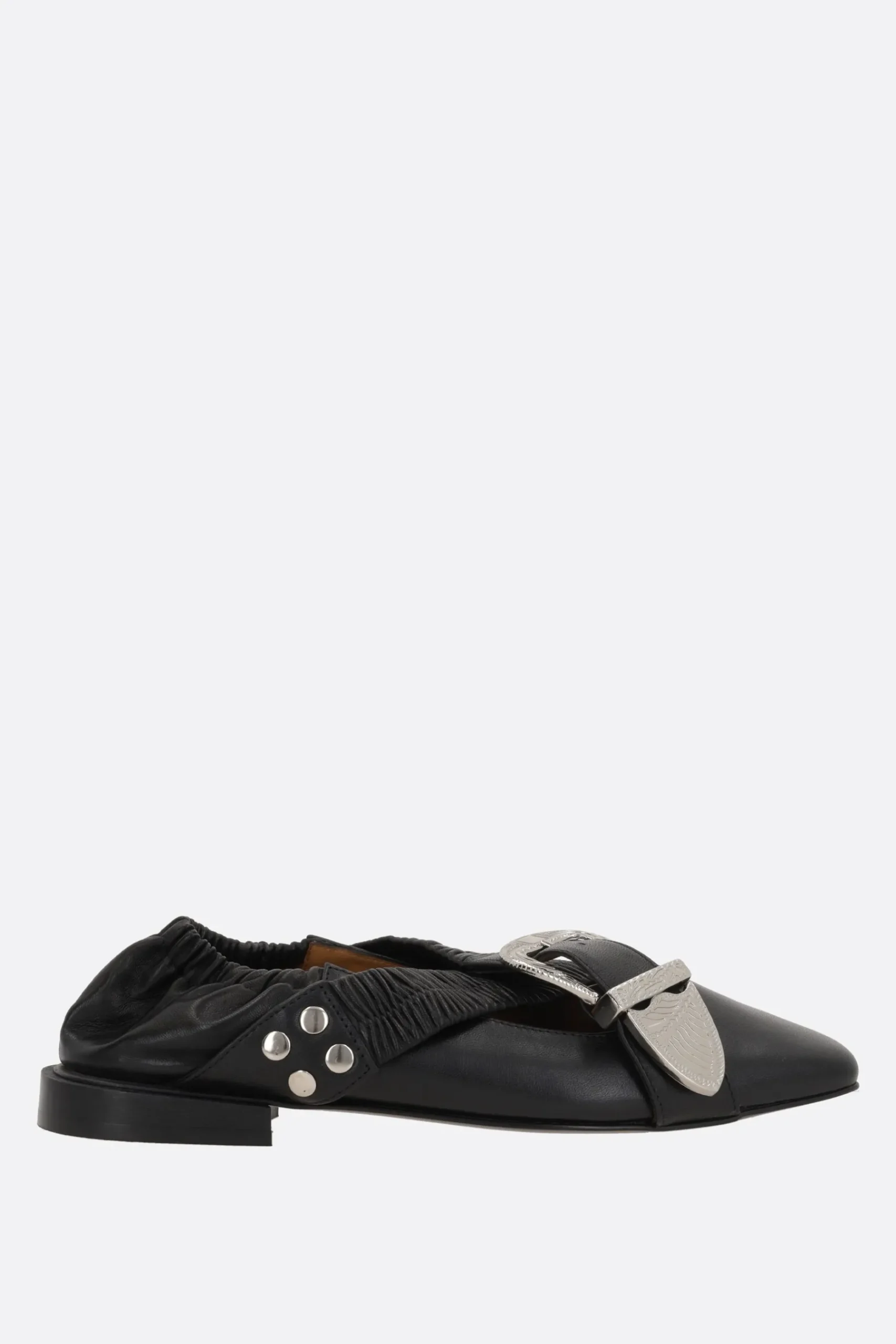 Women TOGA PULLA smooth leather cross strap ballerinas
