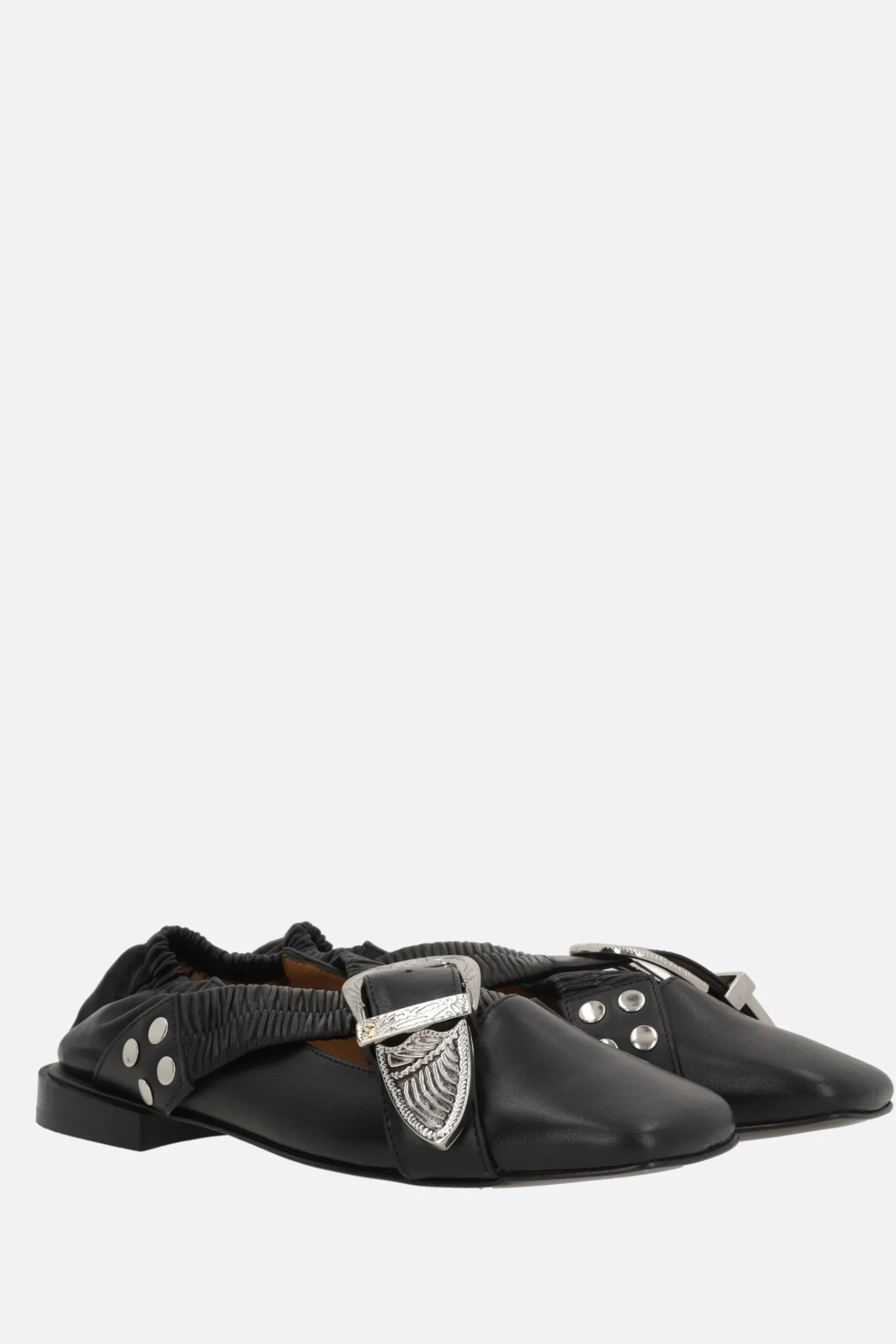 Women TOGA PULLA smooth leather cross strap ballerinas