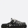Women TOGA PULLA smooth leather flat mules with studs