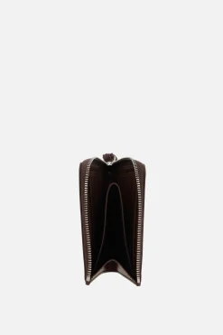Women JIL SANDER smooth leather half-zip card case