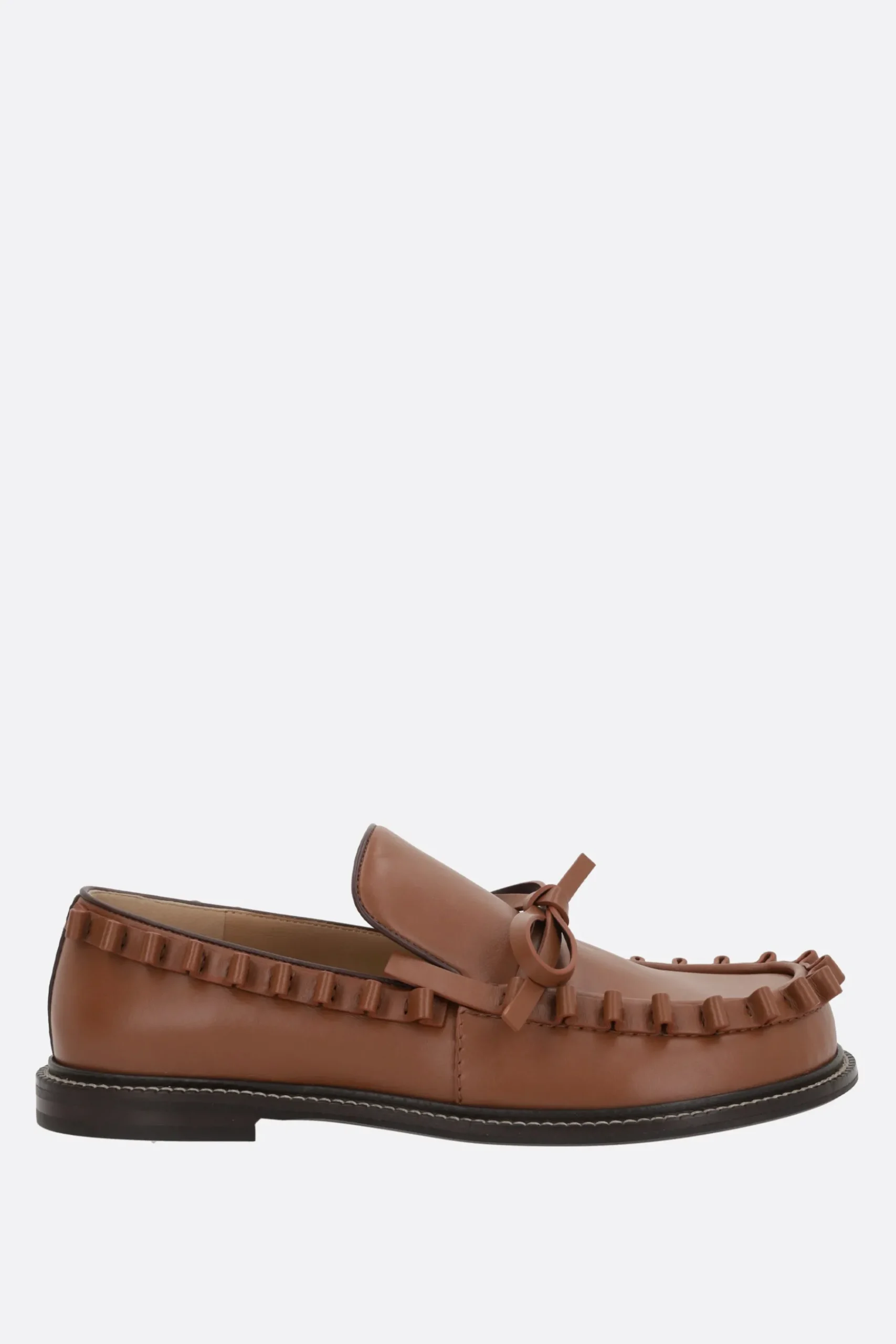 JW ANDERSON smooth leather loafer with ruffle detail