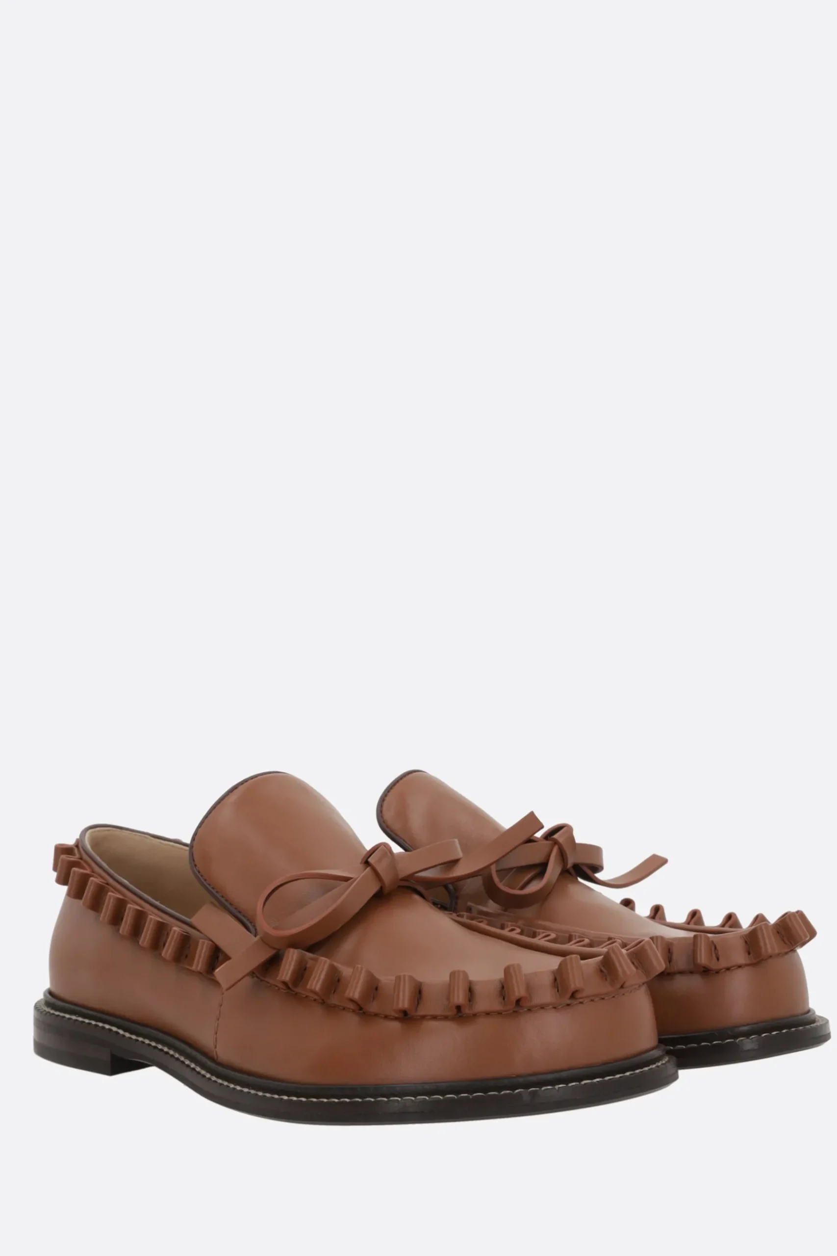 JW ANDERSON smooth leather loafer with ruffle detail
