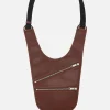 MM6 smooth leather saddle bag