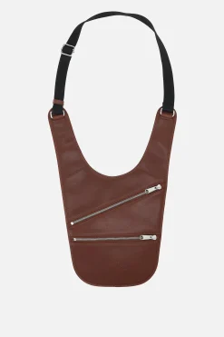 MM6 smooth leather saddle bag