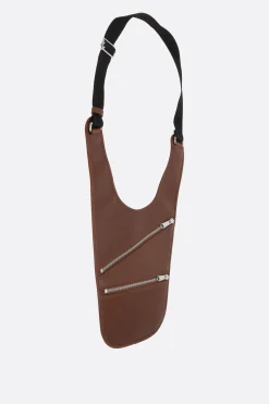 MM6 smooth leather saddle bag