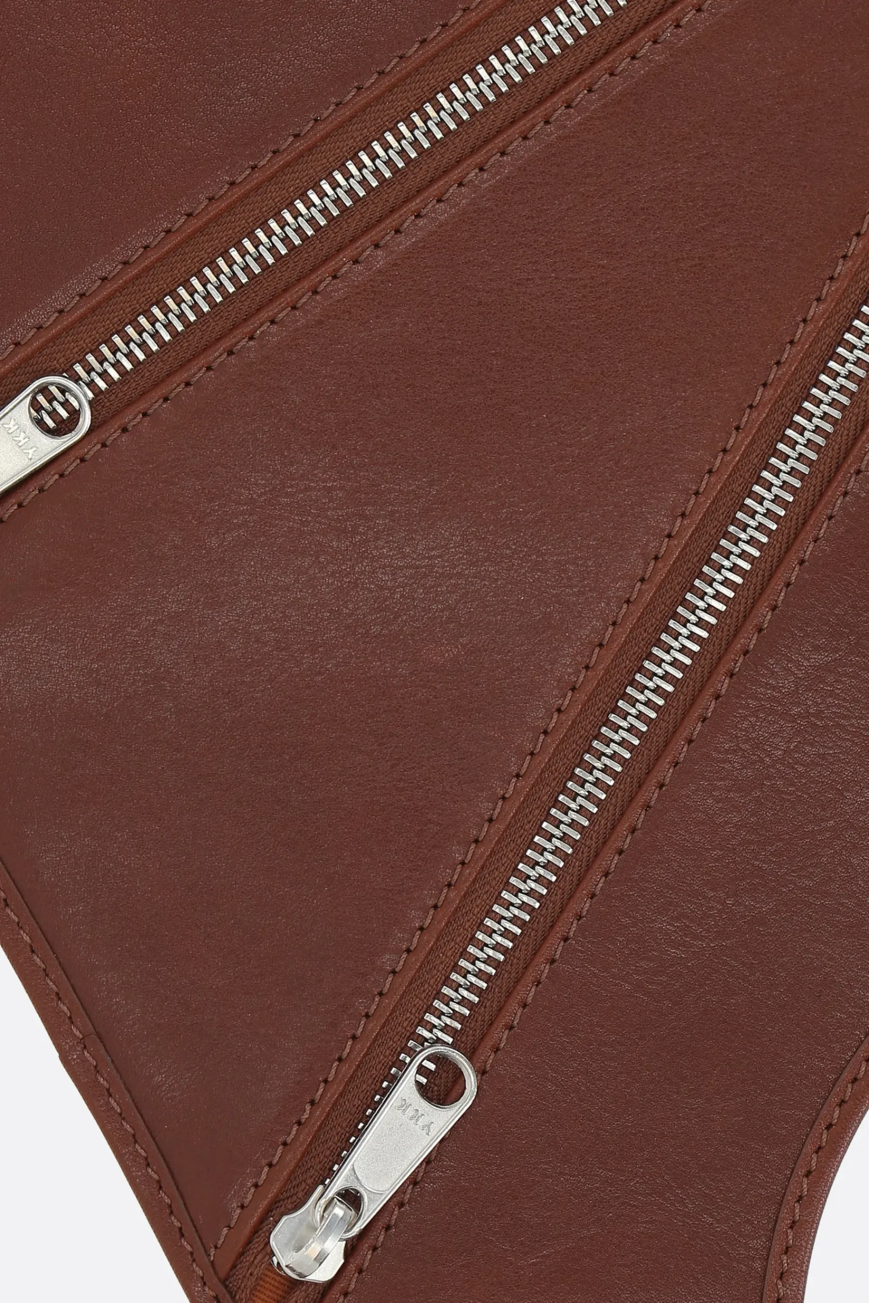 MM6 smooth leather saddle bag
