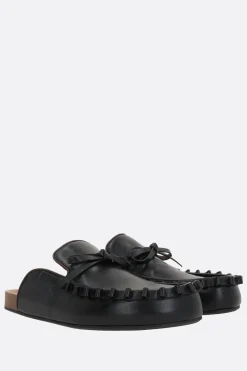 JW ANDERSON smooth leather slipper with ruffle detail