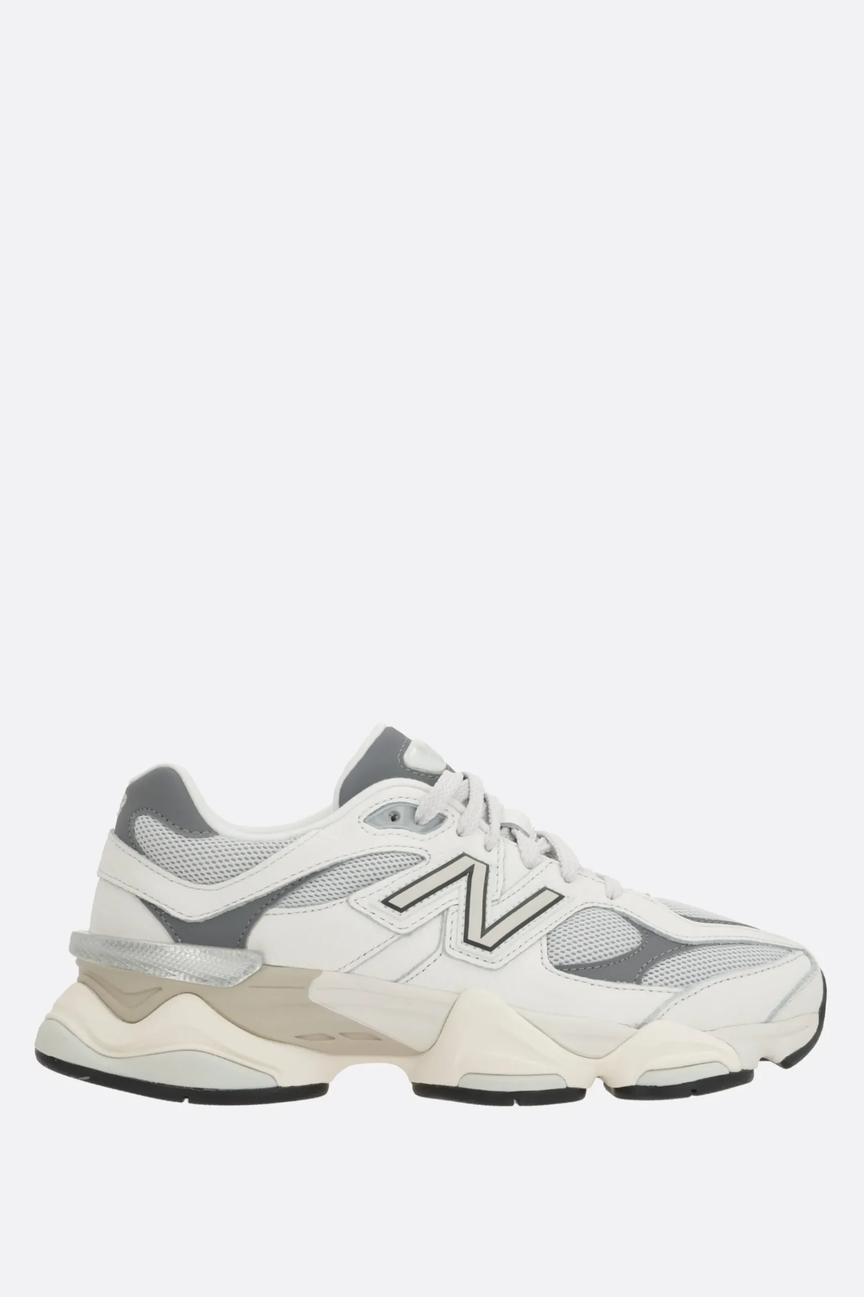 Women NEW BALANCE 9060 sneakers in mesh and grainy leather