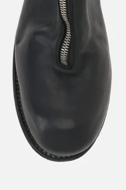 GUIDI soft grainy leather ankle boots