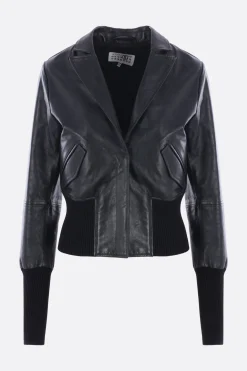 Women MM6 sports leather jacket