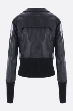 Women MM6 sports leather jacket