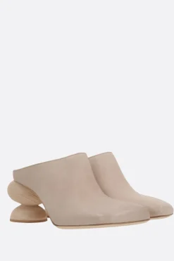 Women UMA WANG stone mule with double heel in smooth leather