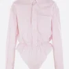 Women VAQUERA striped cotton poplin bodysuit