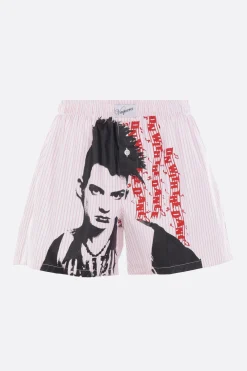 Women VAQUERA striped cotton shorts with print