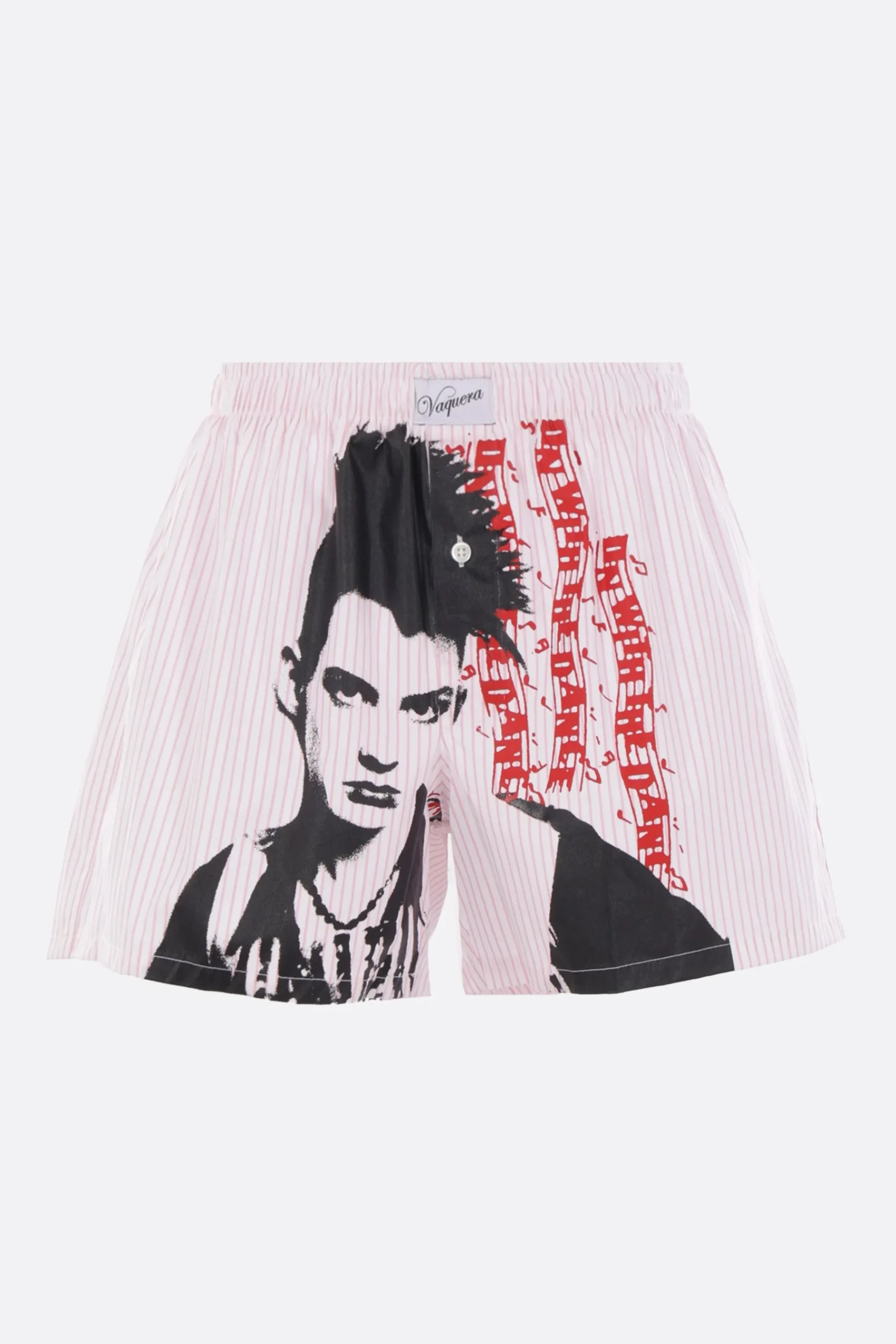Women VAQUERA striped cotton shorts with print