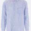 COMME DES GARÇONS SHIRT striped cupro shirt