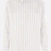COMME DES GARÇONS SHIRT striped cupro shirt