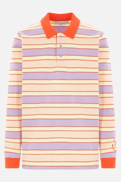 JW ANDERSON striped jersey long-sleeved polo shirt