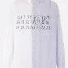 MM6 striped poplin asymmetric shirt