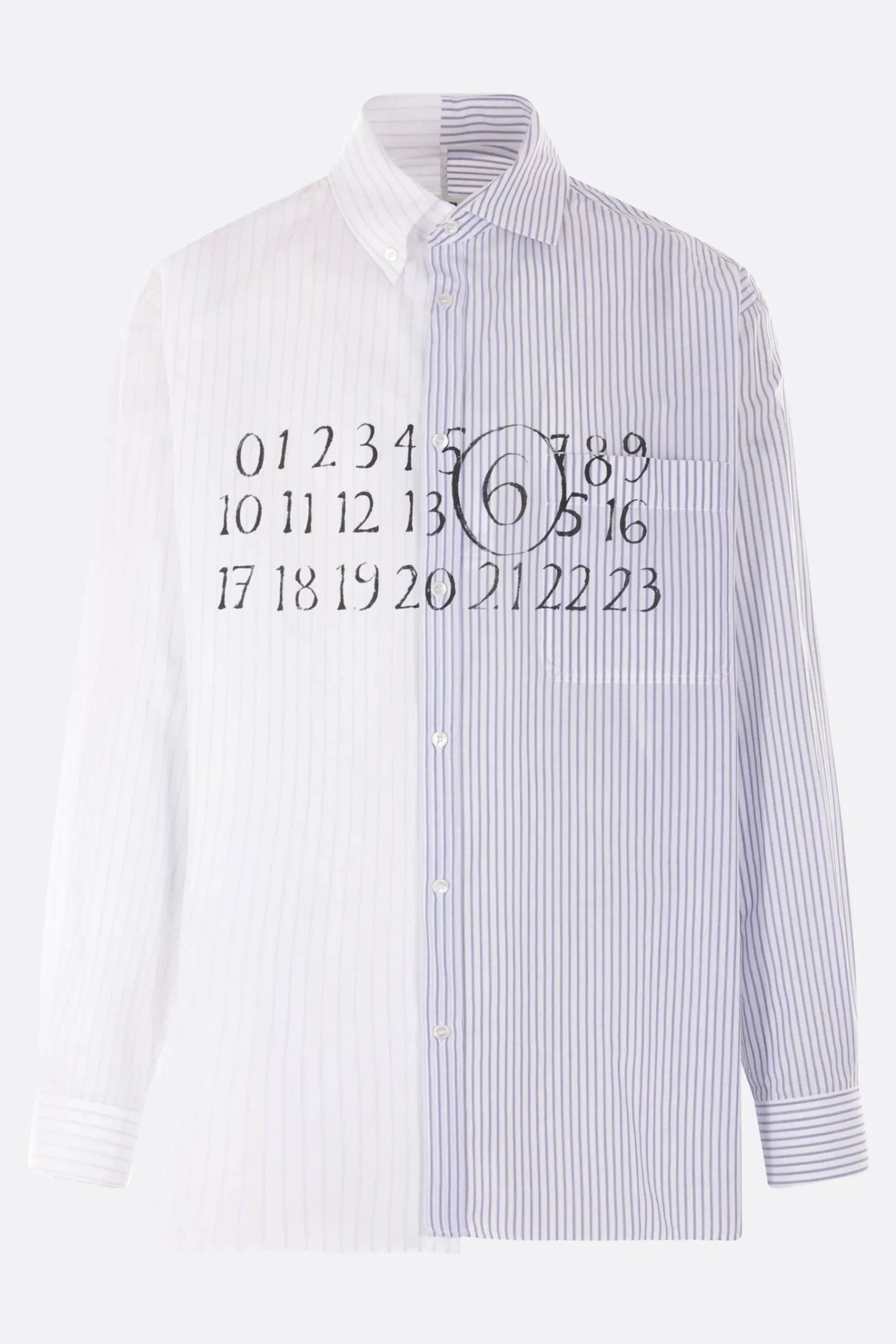 MM6 striped poplin asymmetric shirt