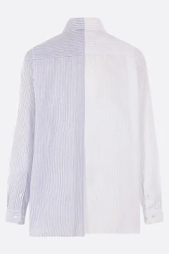 MM6 striped poplin asymmetric shirt