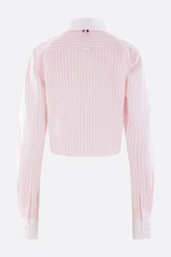 Women THOM BROWNE striped poplin cropped shirt