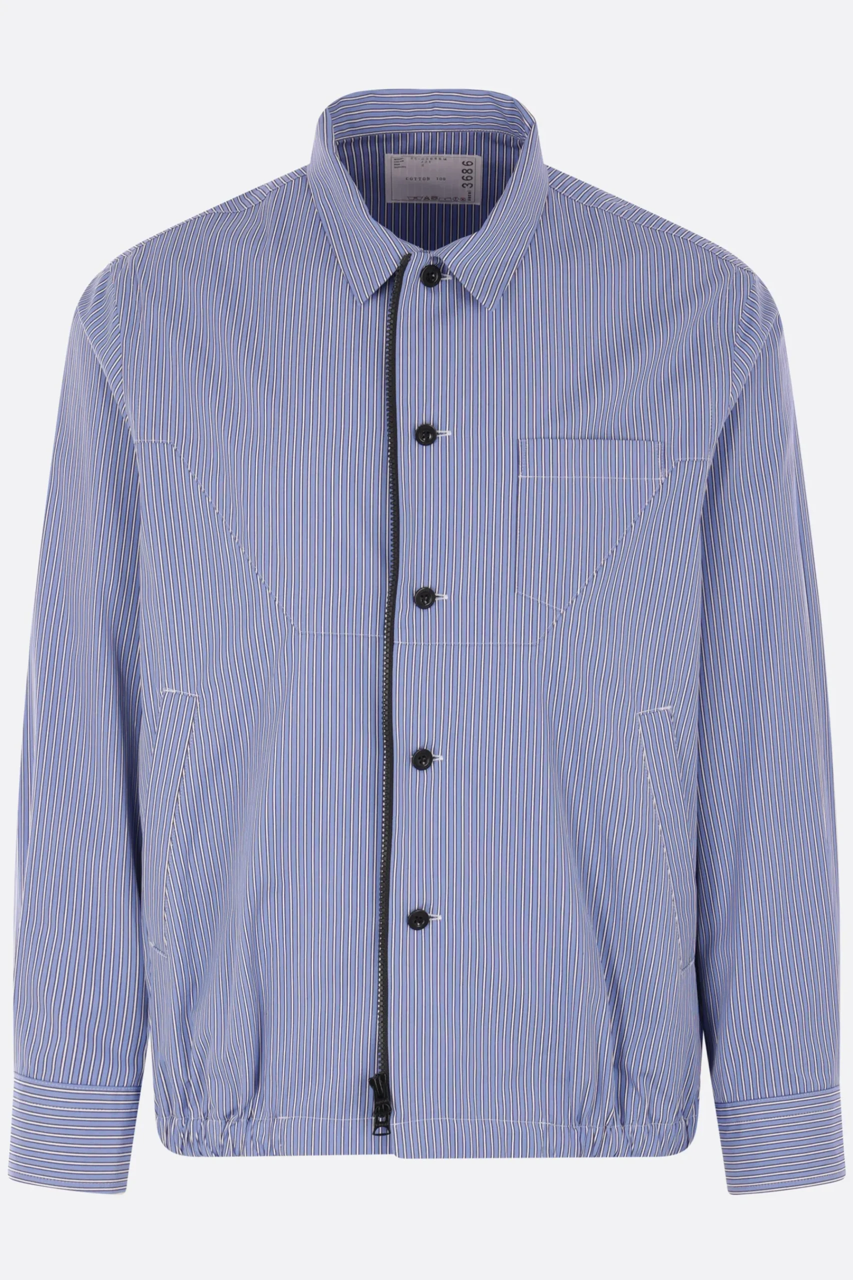 SACAI striped poplin overshirt