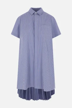 Women SACAI striped poplin shirt dress