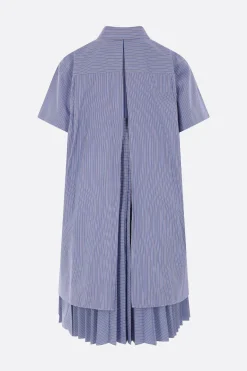 Women SACAI striped poplin shirt dress