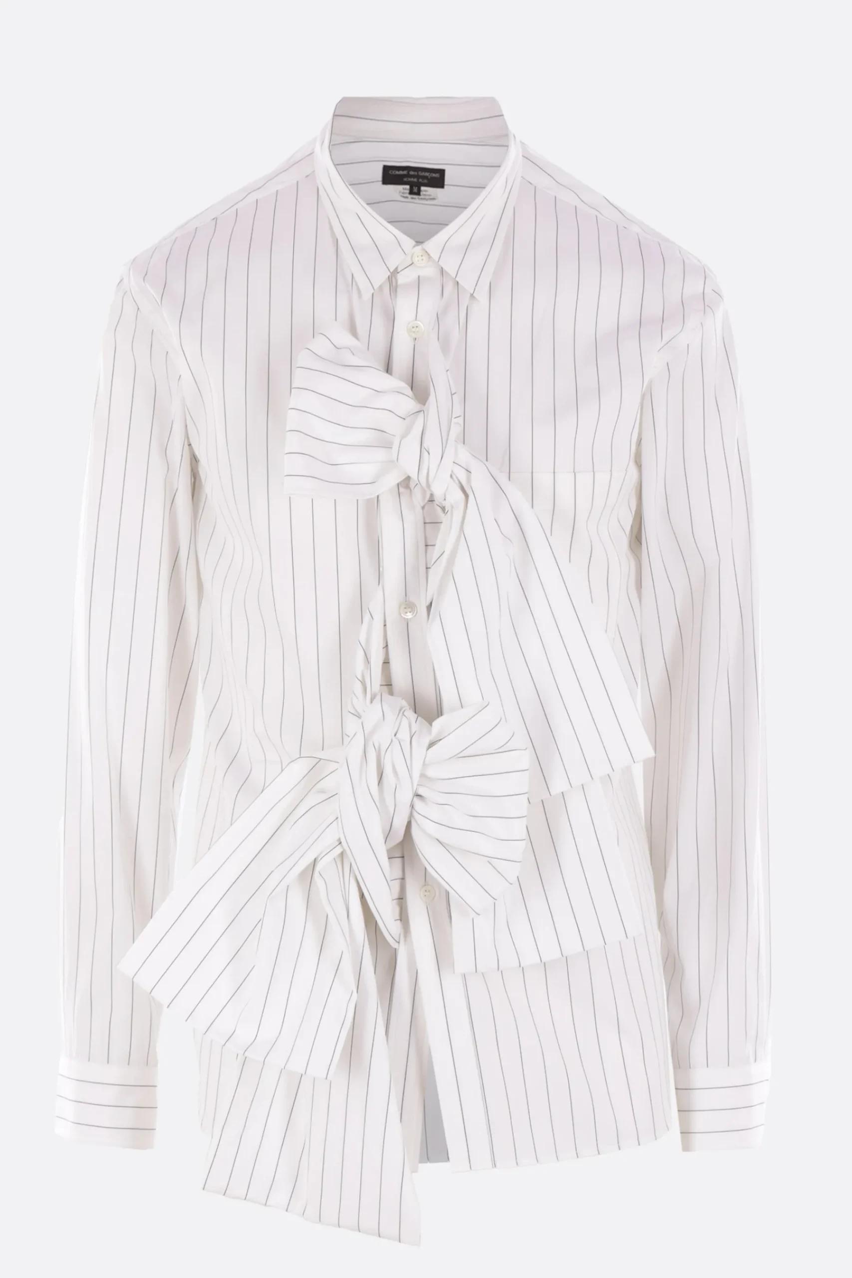 COMME DES GARÇONS HOMME PLUS striped poplin shirt with bow