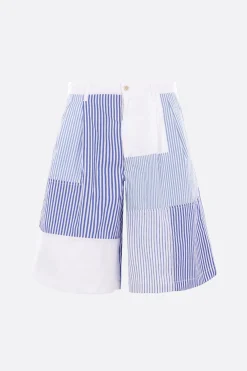 COMME DES GARÇONS SHIRT striped poplin shorts