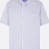 SACAI striped poplin short-sleeve shirt