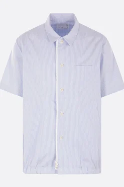 SACAI striped poplin short-sleeve shirt