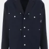 COMME DES GARÇONS HOMME striped wool and canvas jacket
