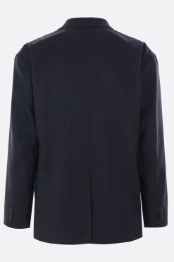 COMME DES GARÇONS HOMME striped wool and canvas jacket