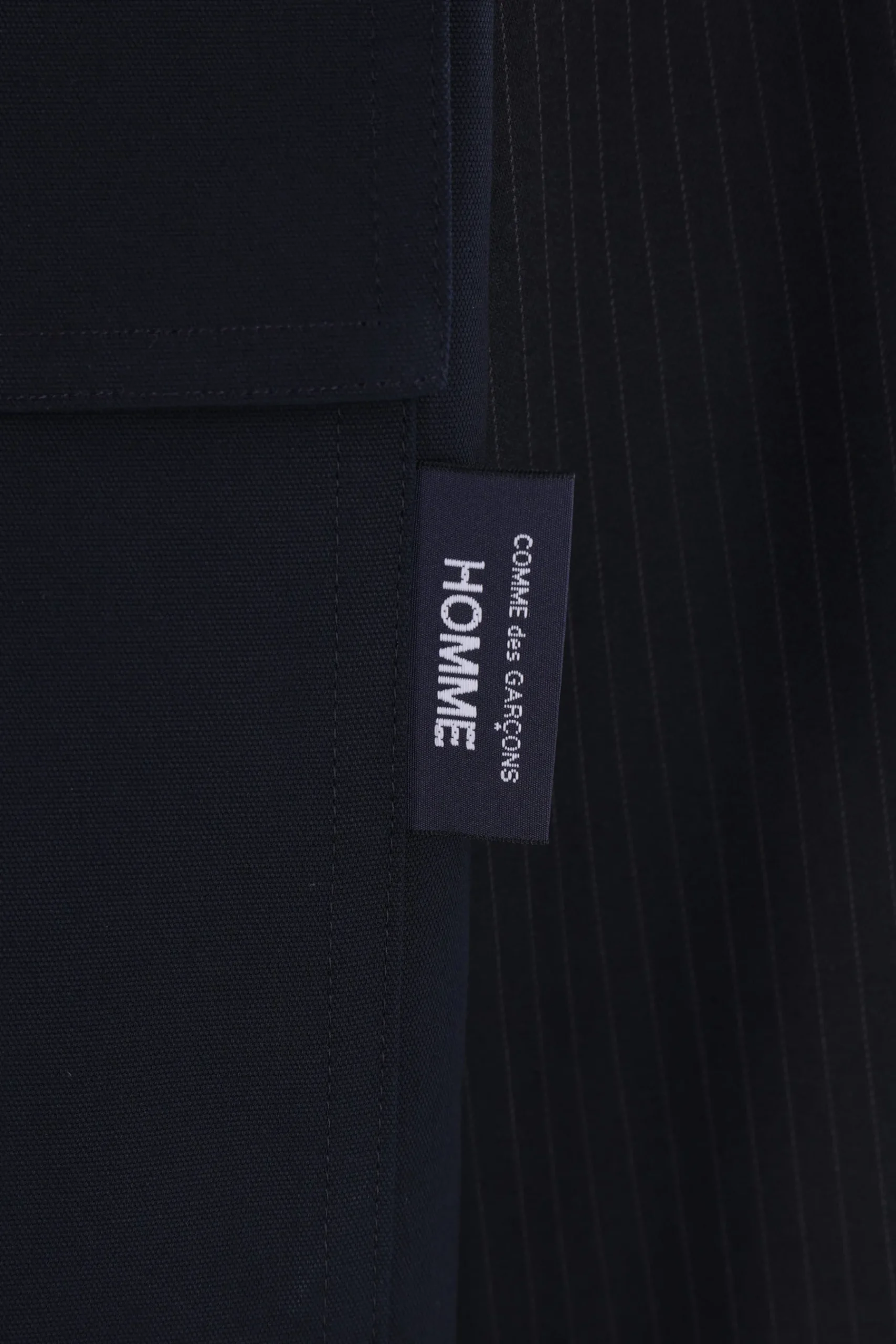 COMME DES GARÇONS HOMME striped wool and canvas jacket
