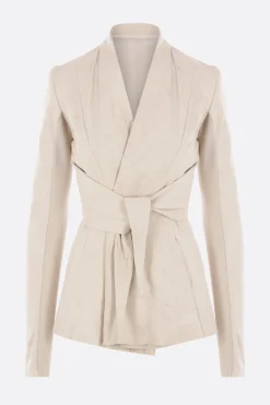 Women RICK OWENS Strutter jacket in leather and knit