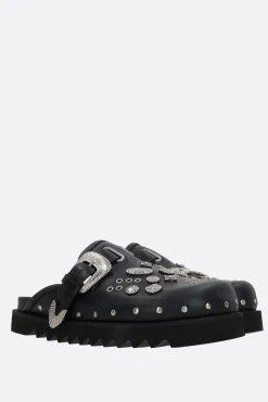 TOGA VIRILIS studded smooth leather mules