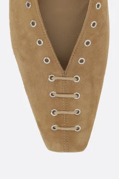 Women TOTEME suede lace-up ballerinas
