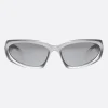 Women BALENCIAGA Swift Oval sunglasses in bio-based injected nylon