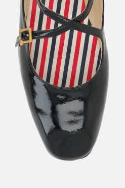 Women THOM BROWNE Thom John criss cross ballerinas in patent leather